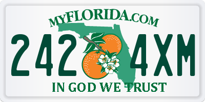 FL license plate 2424XM
