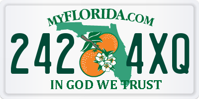 FL license plate 2424XQ