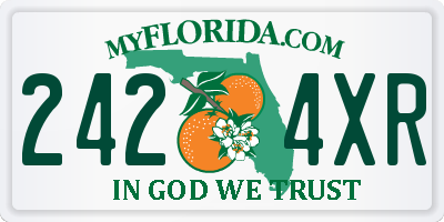 FL license plate 2424XR
