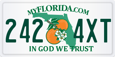 FL license plate 2424XT