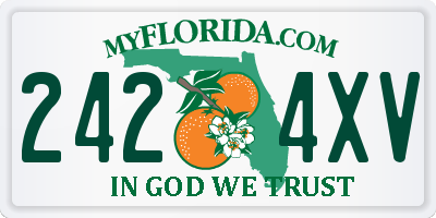 FL license plate 2424XV