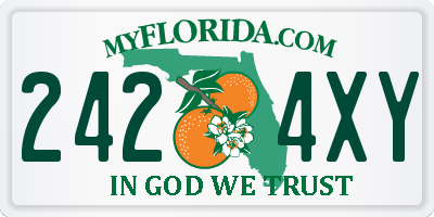 FL license plate 2424XY