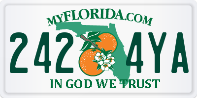 FL license plate 2424YA