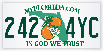 FL license plate 2424YC