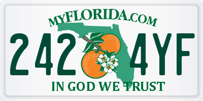 FL license plate 2424YF