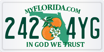 FL license plate 2424YG