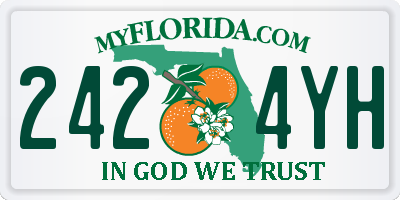 FL license plate 2424YH