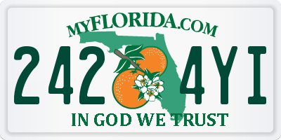 FL license plate 2424YI