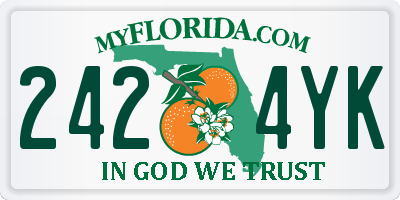 FL license plate 2424YK