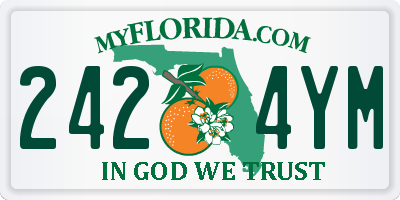 FL license plate 2424YM