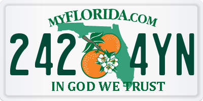 FL license plate 2424YN