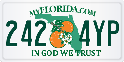 FL license plate 2424YP