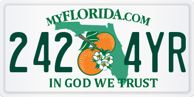 FL license plate 2424YR
