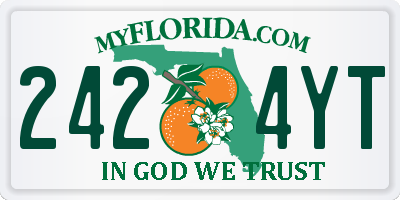 FL license plate 2424YT
