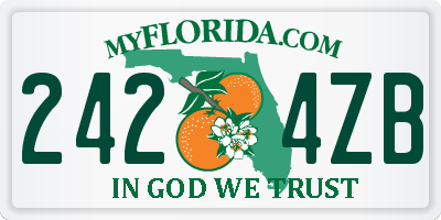FL license plate 2424ZB