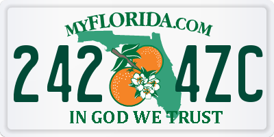 FL license plate 2424ZC