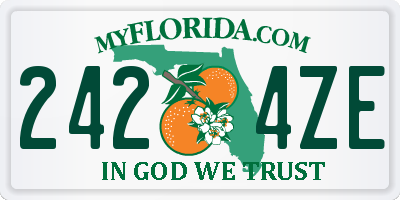 FL license plate 2424ZE