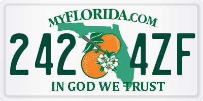 FL license plate 2424ZF
