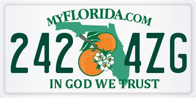 FL license plate 2424ZG