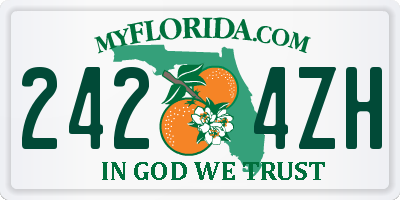 FL license plate 2424ZH