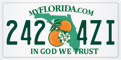 FL license plate 2424ZI