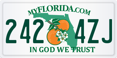 FL license plate 2424ZJ