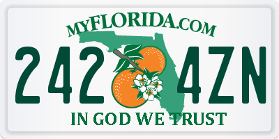 FL license plate 2424ZN