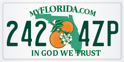 FL license plate 2424ZP