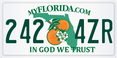 FL license plate 2424ZR