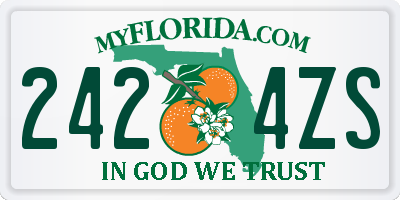 FL license plate 2424ZS