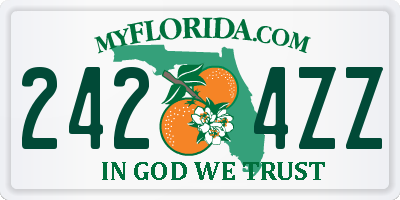 FL license plate 2424ZZ