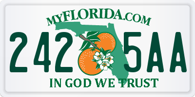 FL license plate 2425AA