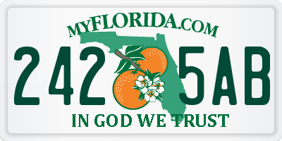 FL license plate 2425AB