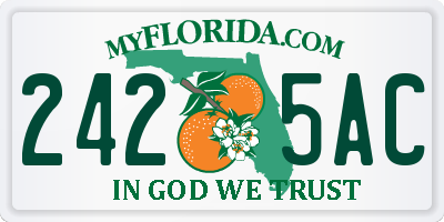 FL license plate 2425AC