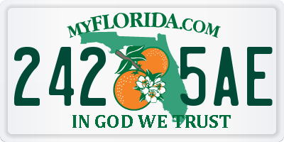 FL license plate 2425AE