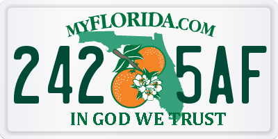 FL license plate 2425AF