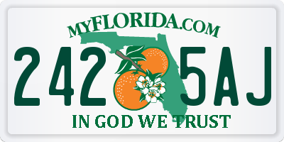 FL license plate 2425AJ
