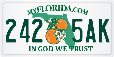 FL license plate 2425AK