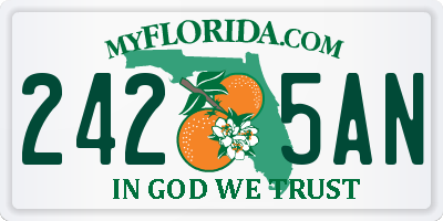 FL license plate 2425AN