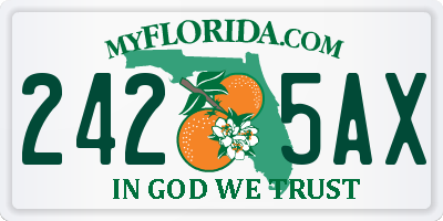 FL license plate 2425AX