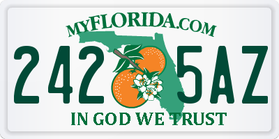 FL license plate 2425AZ