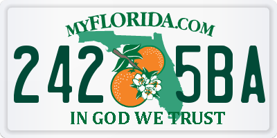 FL license plate 2425BA