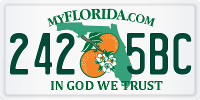FL license plate 2425BC