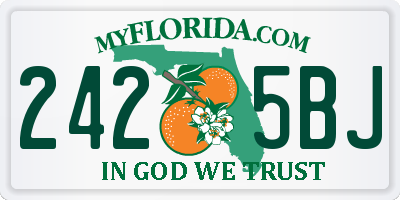 FL license plate 2425BJ