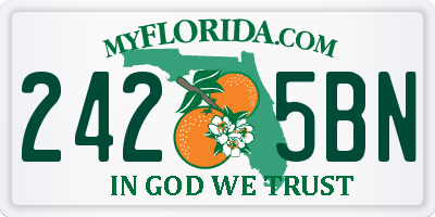 FL license plate 2425BN