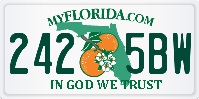 FL license plate 2425BW