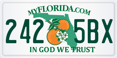 FL license plate 2425BX