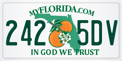 FL license plate 2425DV