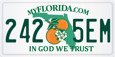 FL license plate 2425EM