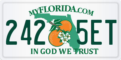 FL license plate 2425ET